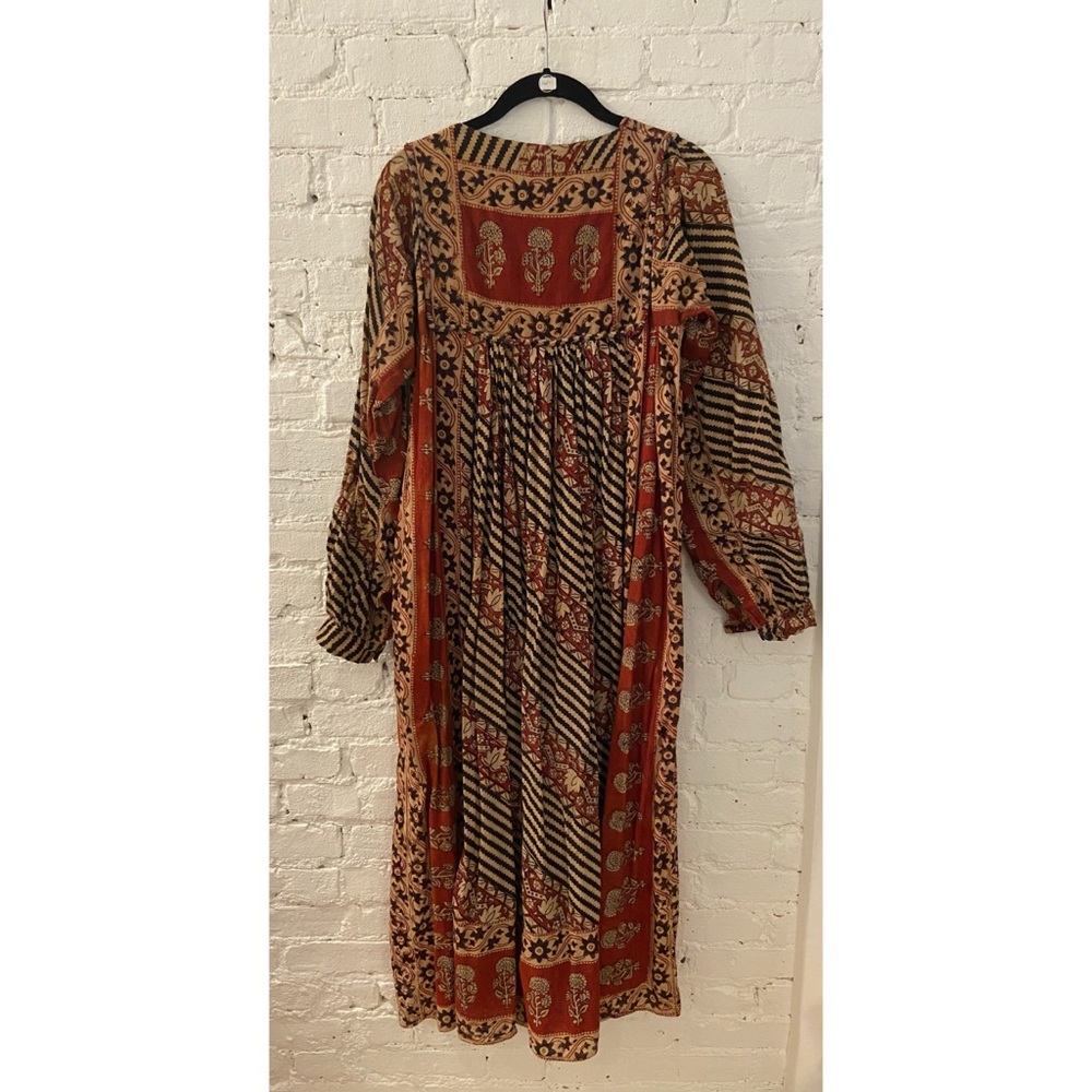 Vintage Border Print Cotton Dress Medium - Picture 5 of 5